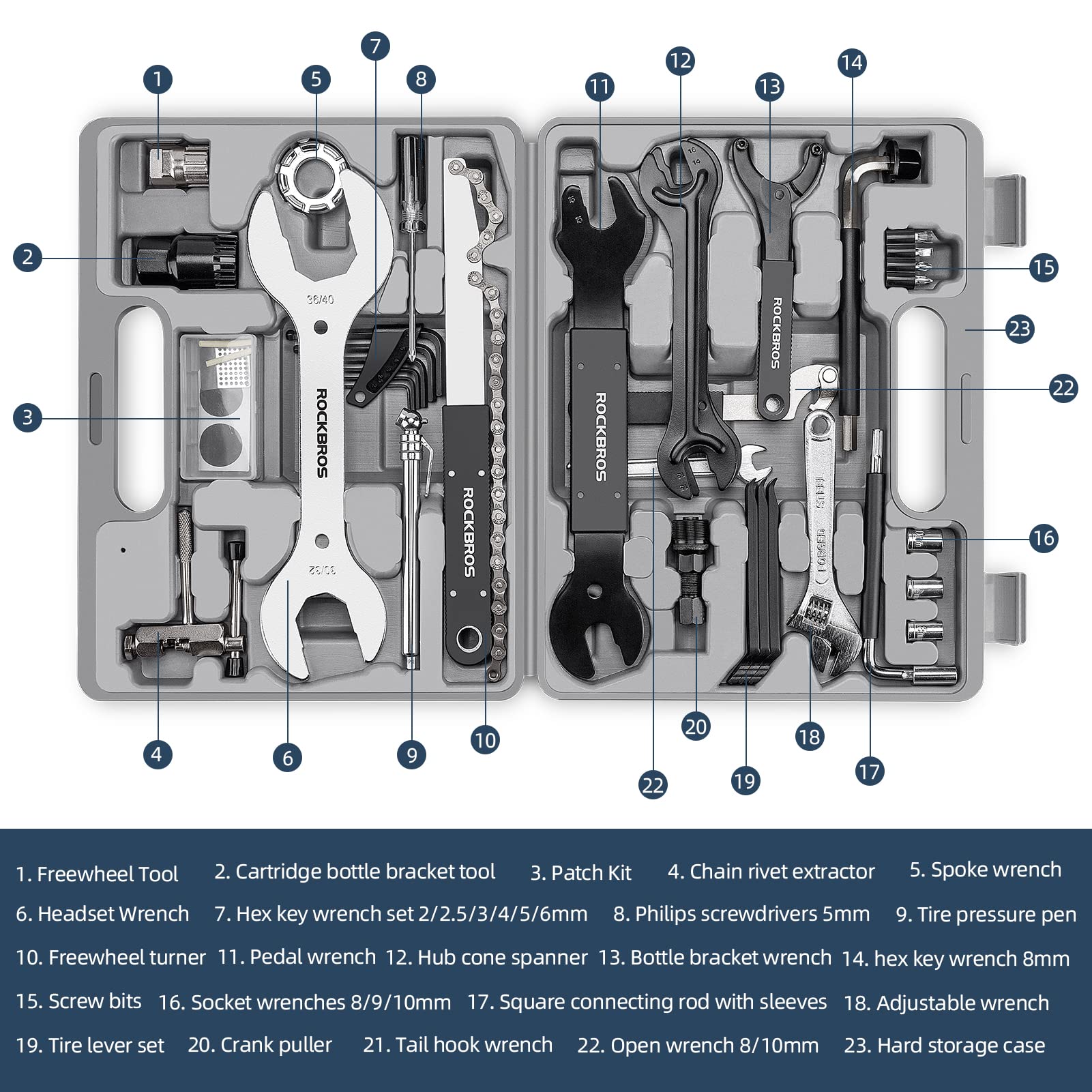 Bicycle Repair Cycling Tool Kit Rockbros 22 Bike Repair Kit
