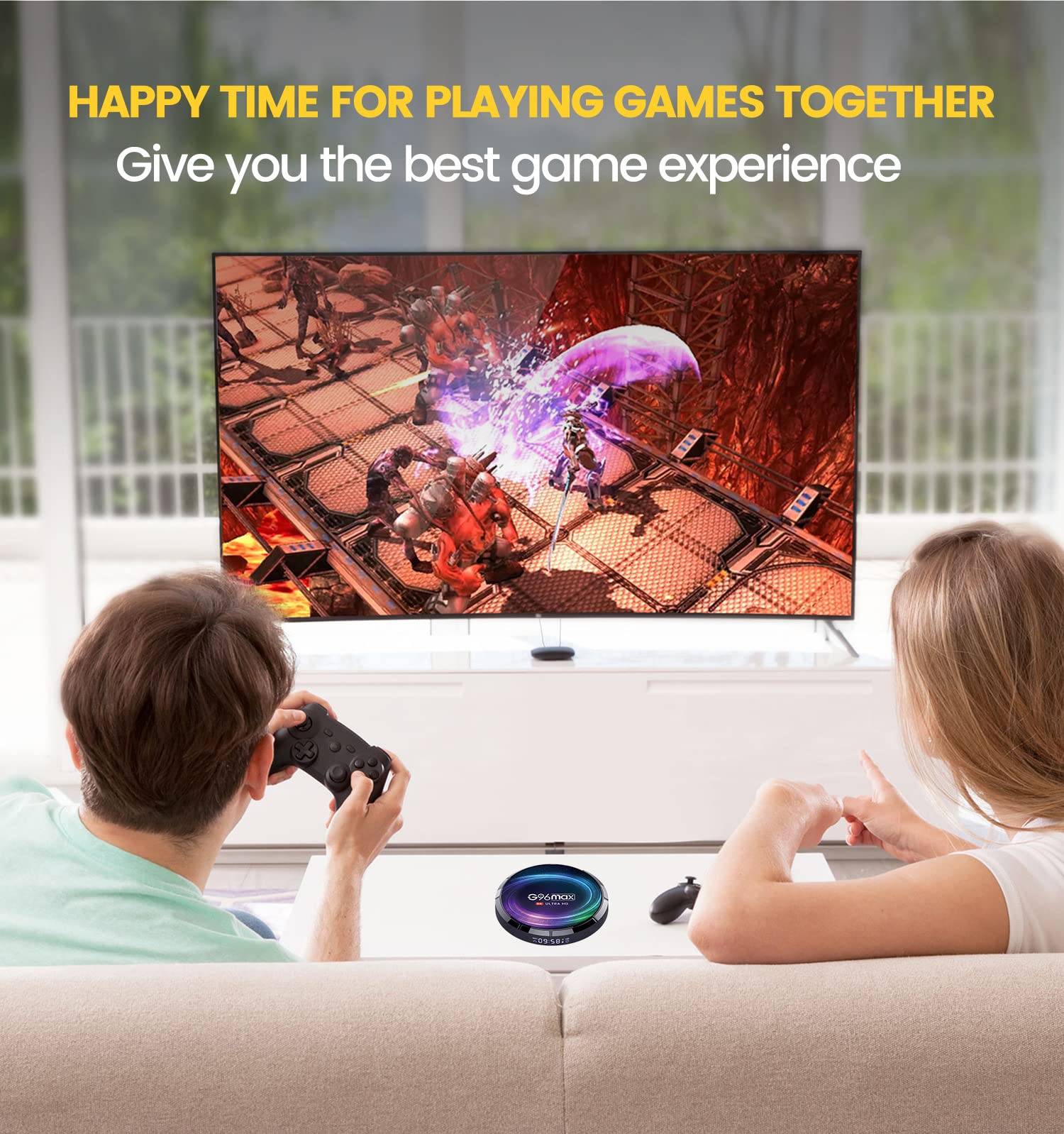 CHROX Boîtier TV Android 11.0, 4 Go + 128 Go avec Amlogic S905X4 64 Bits Quad Core Arm Corte-A55 Prend en Charge Les Boîtiers Smart TV 2,4G 5G Double Wifi/8K/4K/3D/USB 3.0/H.265,2gb+16gb