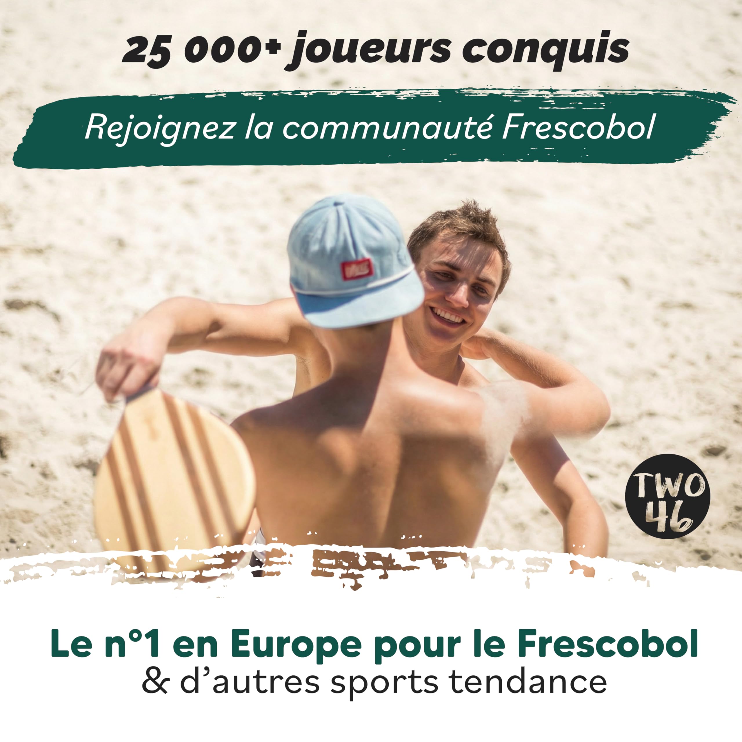 two46 | Raquettes de Plage Premium Set | Frescobol-Le Nouveau Sport Tendance d'origine de l'Amérique de Sud | Raquettes en Bois Faites Main de Haute qualité, Choix Individuel de Balle et Sac adapté