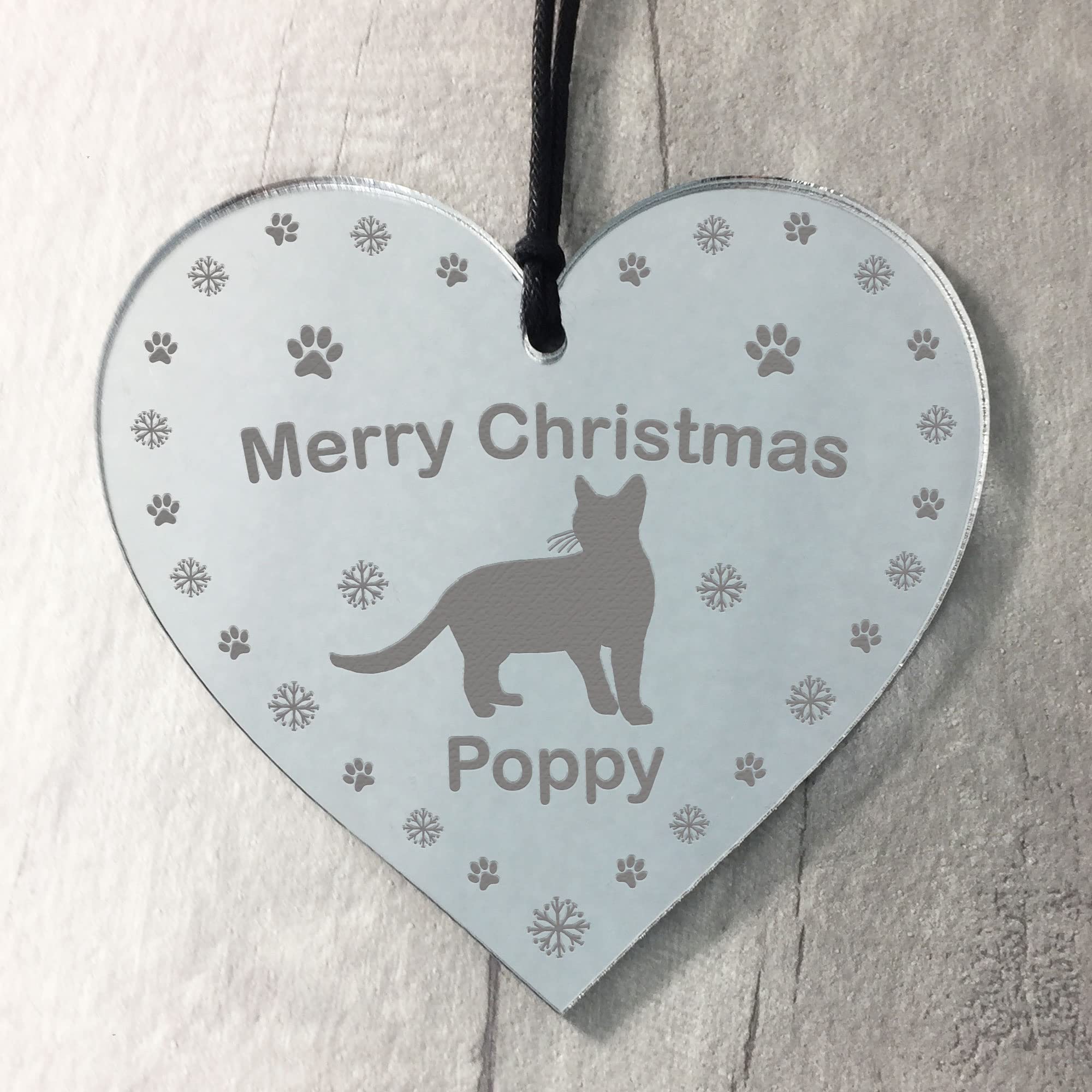 Red Ocean For Cat Personalised Christmas Tree Decoration Cat Lover Gift