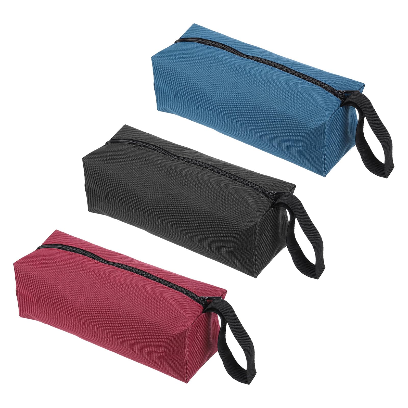 PATIKIL 10" Zipper Tool Pouch, 3 Pack Multipurpose Tool Bag Waterproof Tote Bag Storage Organizer for Screwdrivers Pliers, Black Red Blue