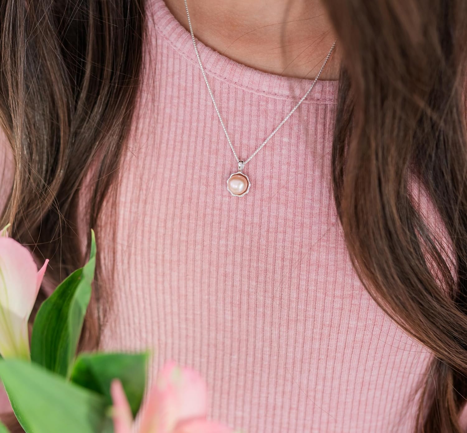 Cherished Moments Children's 925 Sterling Silver and 14K Gold Plated Cultured Pearl Necklace for Little Girls, Toddlers, Kids, Mom and Me Jewelry