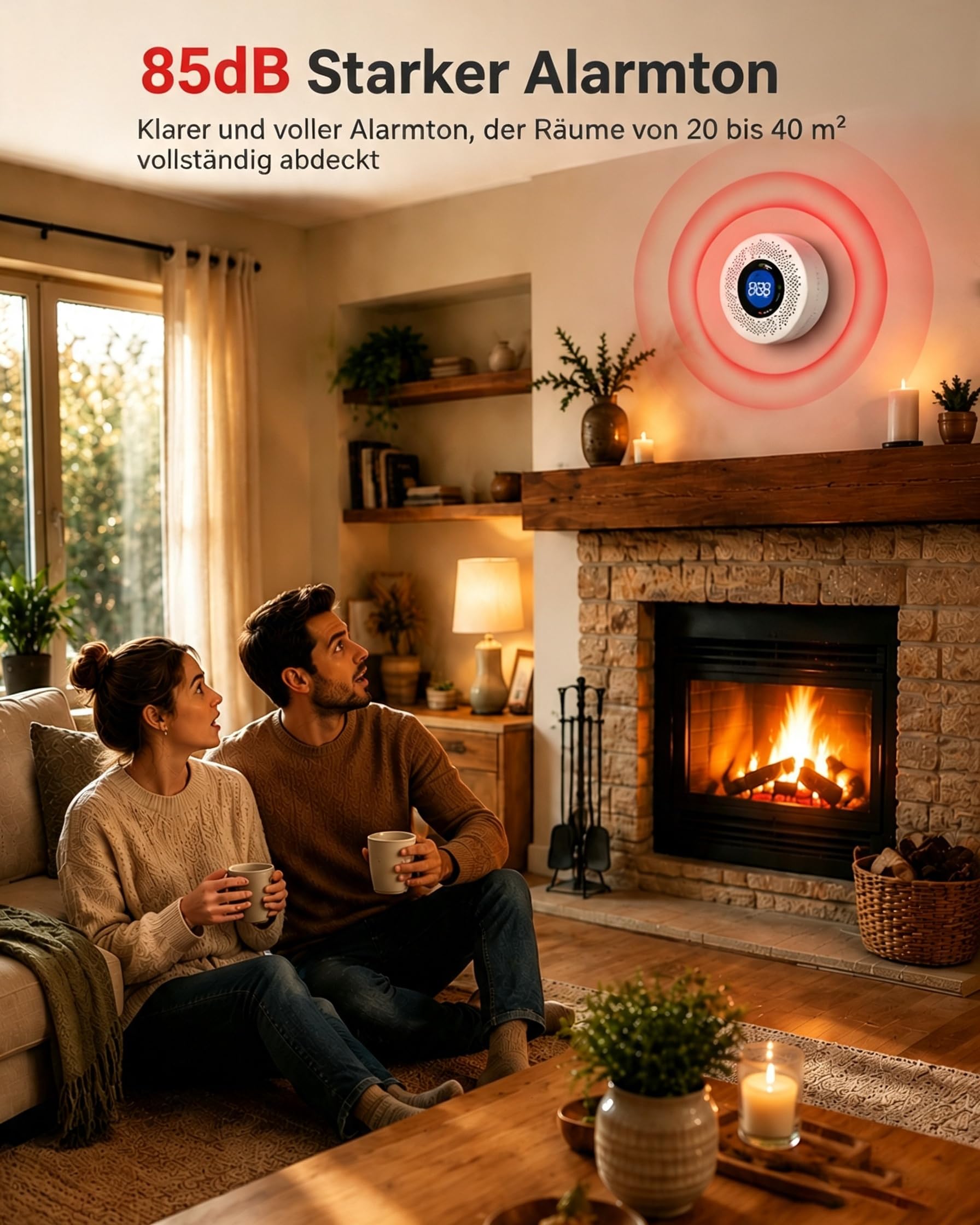 3er-Pack Kohlenmonoxidmelder, CO Melder mit LCD-Anzeige & LED-Warnsignal, 85 dB lauter Alarm, batteriebetriebener Kohlenmonoxidmelder für Zuhause, Wohnmobil und Reisen