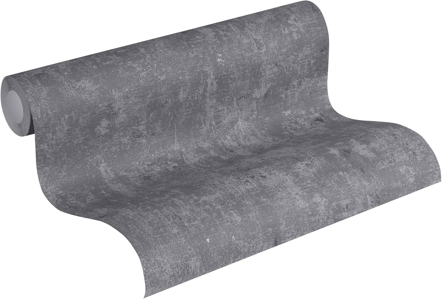 A.S. Création Non-Woven Wallpaper Used Look Plain 10.05 m x 0.53 m Grey Black Made in Germany 230720 2307-20