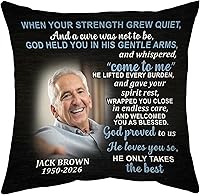 Vista 29 de Hyturtle Almohada conmemorativa personalizada de condolencias con inserto de 12 x 12 pulgadas, regalos impresos de doble cara para la pérdida de un