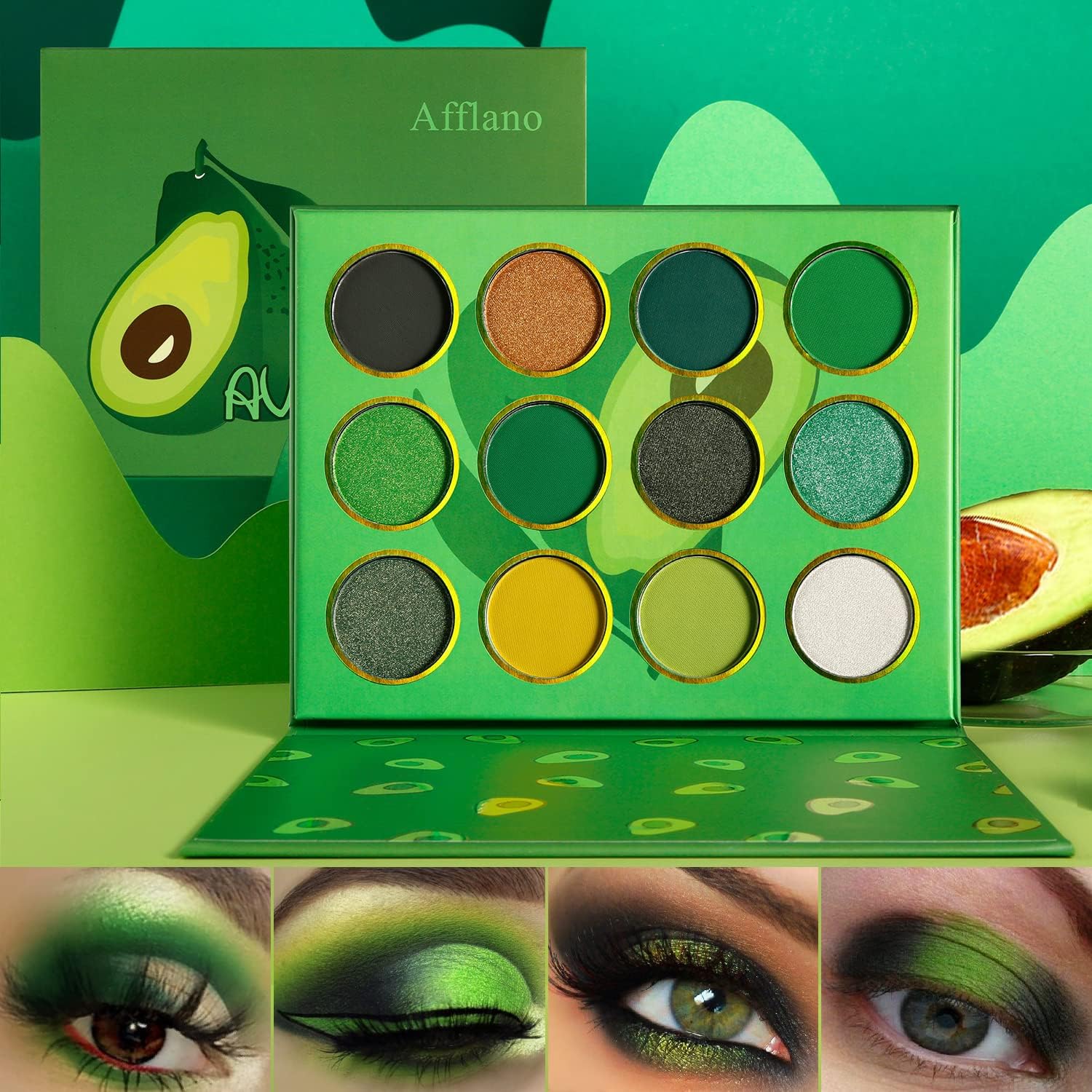 Avocado green eyeshadow palette
