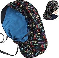 Vista 19 de ABAMERICA Scrub Caps for Women Surgical Caps Nurse Hat Functional Ponytail Holder for Long Hair Single or Satin-Lined