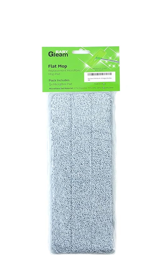 Easy Gleam Microfibre Mop Pad Replacement for EasyGleam Flat Mop and Bucket. Suitable for All Floor Types and Machine Washable. Super Absorbent and Ecological, Microfiber.