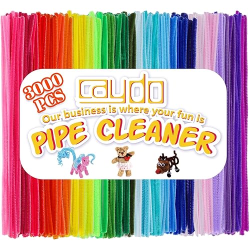 Caydo 360 Pieces Pipe Cleaners 40 Assorted Colored Chenille Stems for Art and Crafts, Children’s Craft Supplies (6 mm x 12 inch)