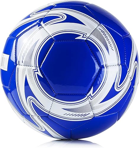 Western Star Soccer Ball Size 3 & Size 4 & Size 5 - Official Match Weight - 5 Colors - Youth & Adult Soccer Players - Helix Design - Durable,