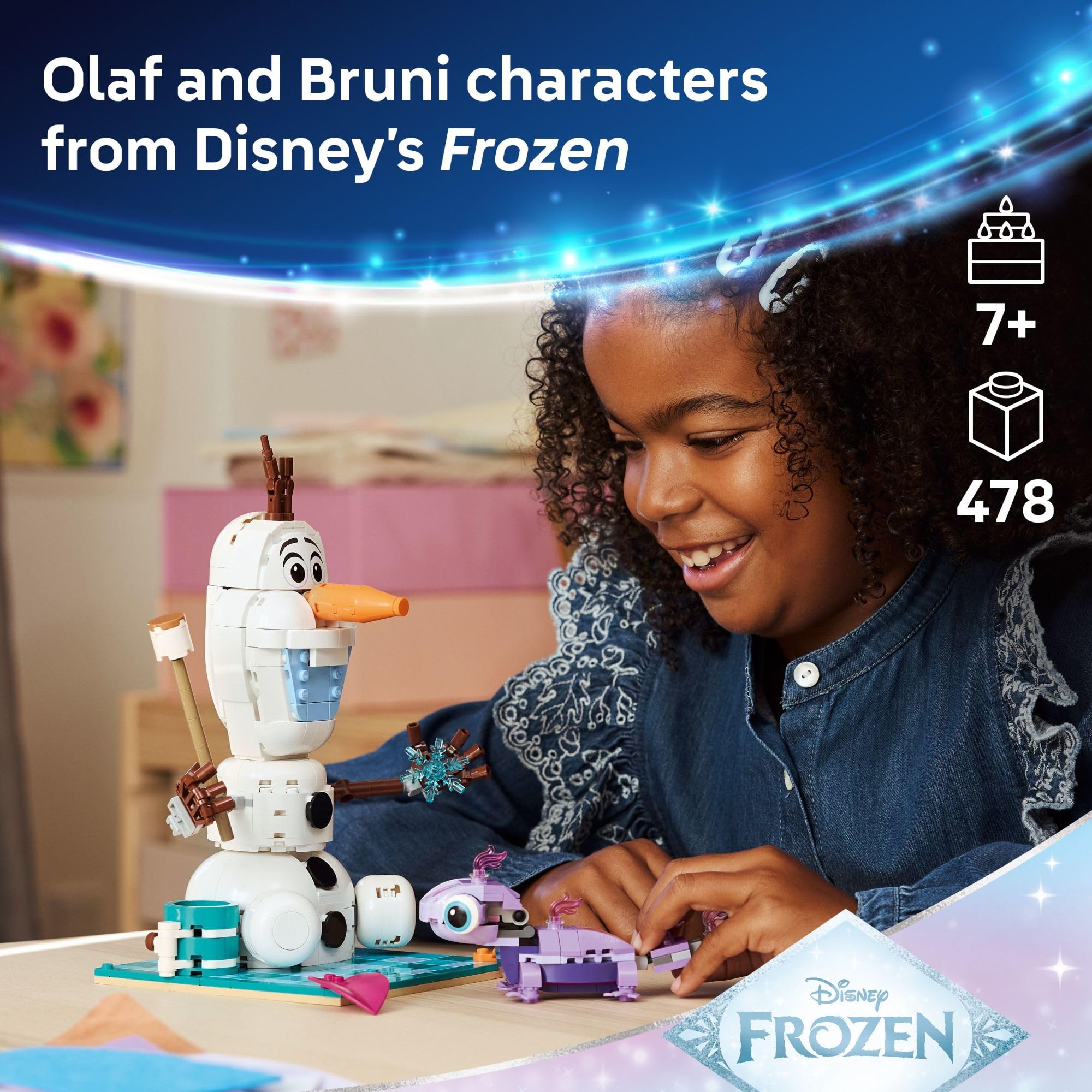 Condition photo showing New/Like New for LEGO Disney Frozen Olaf and Bruni’s Picnic Fun Building Toy - Frozen Toys for Girls & Boys, Ages 7+ - Disney Gifts for Kids & Fans - 43287