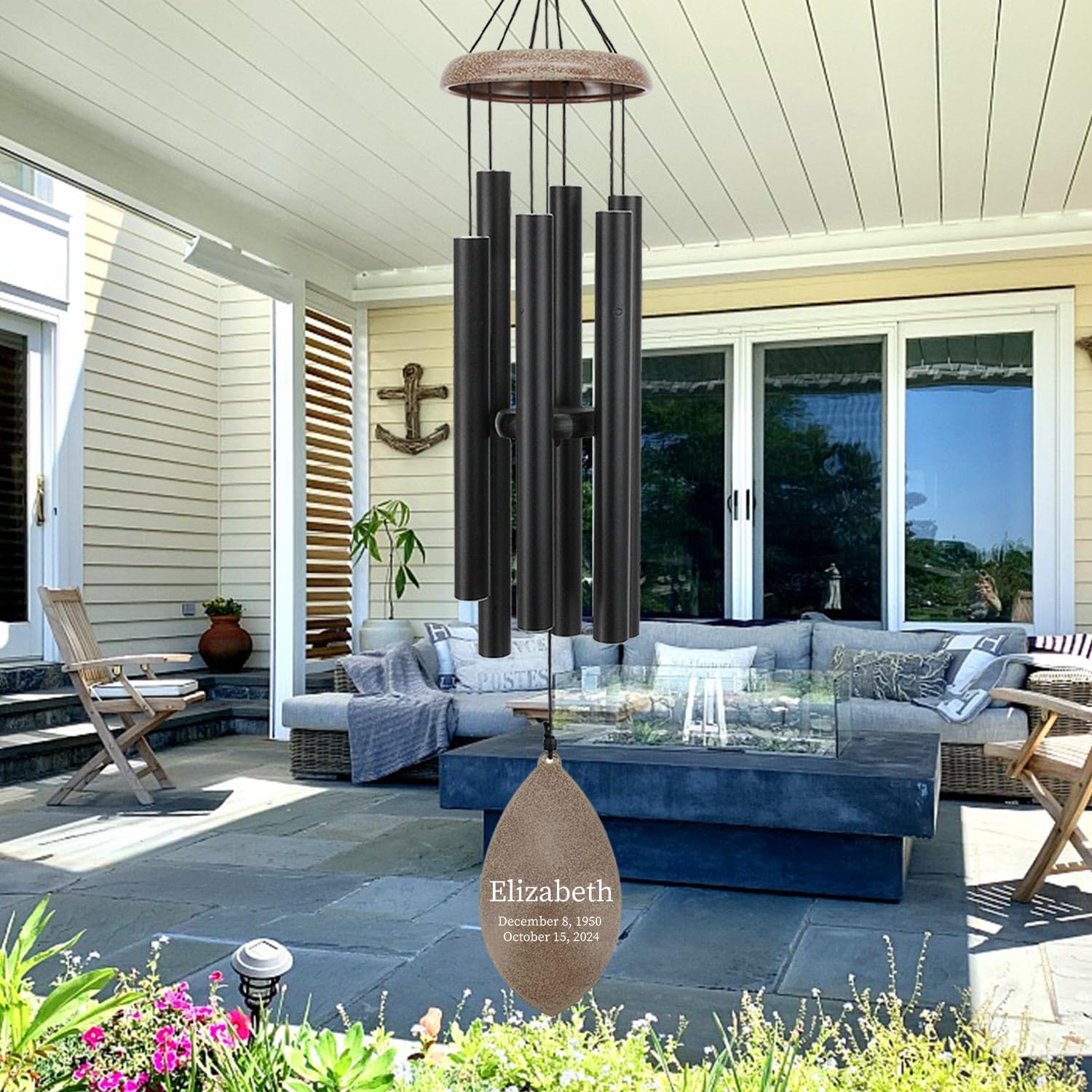 ASTARIN Personalized 35" Wind Chimes for Loss of Loved One, Memorial Wind Chimes for in Memory of Mom Dad, Sympathy Gifts for Loss, Metal Windchime Outdoor, Produced in USA