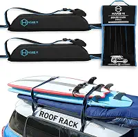 Hang 11 Rack de teto para prancha de surfe – serve para qualquer veículo, carrega até 3 pranchas, alças extra largas de 3,8 cm, suporte de carro para prancha de surf, suporte universal macio para
