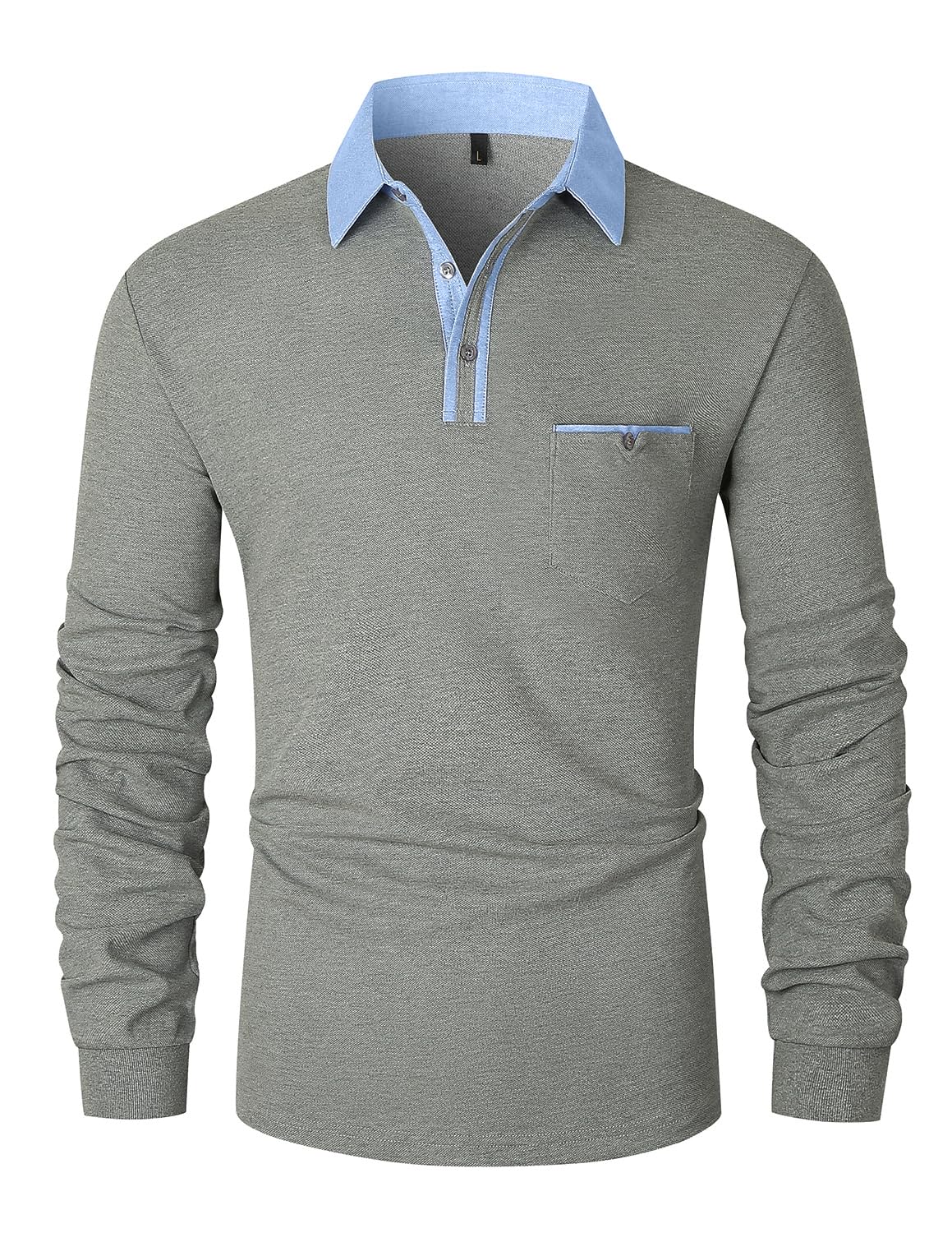 LIUPMWE Maniche Lunga Polo Uomo Pure Cotone Classic Basic Comfort Fashion Sport Top