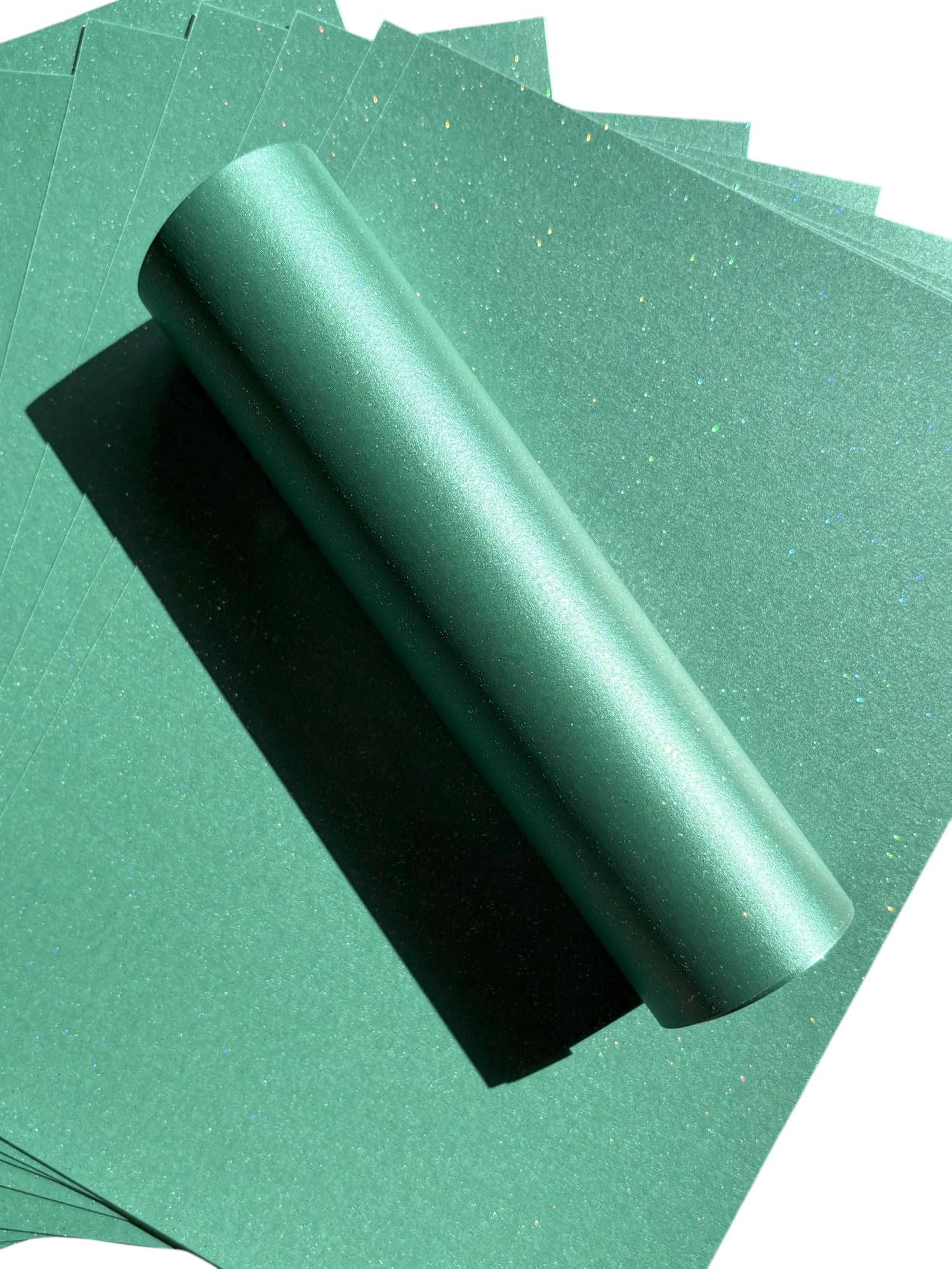 Syntego A4 Cardstock Iridescent Sparklecard 300gsm for Crafts Cardmaking Christmas Cardstock Crafts 10 Sheets (Christmas Green)