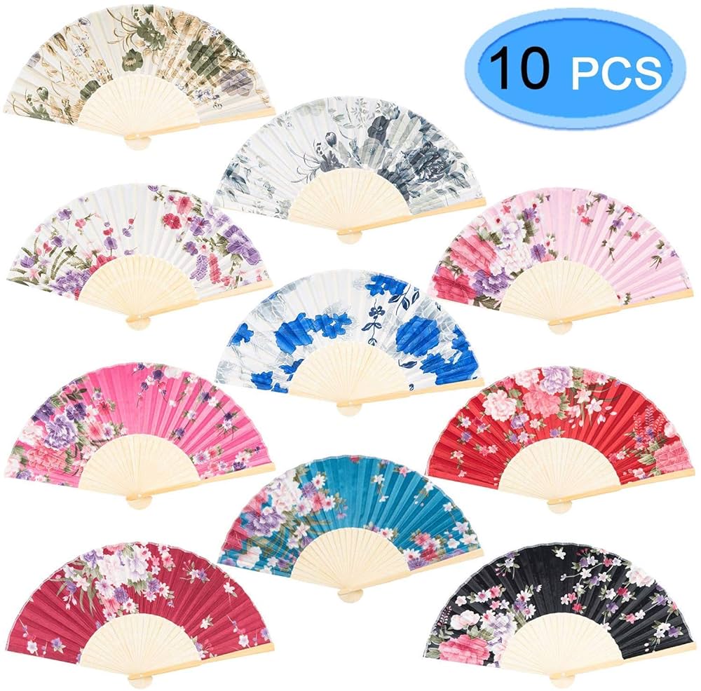 Hand Paper Fan Set. Chinese Handheld Folding Fan. Asian Traditional Folding Hand Fan Png
