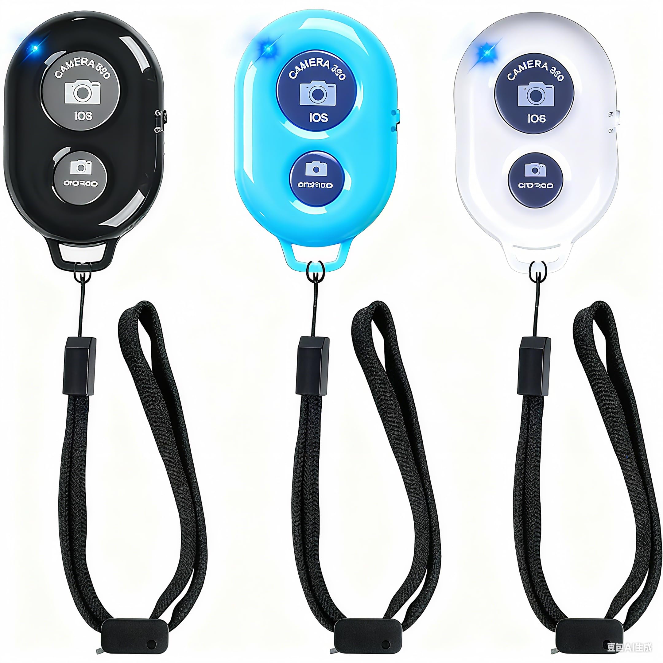 Wireless Remote Shutter for Cellphones and Tablets (3 Pack), AOQIYUE Bluetooth Remote for iPhone/Android Camera Control, Selfie Clicker for Photos and