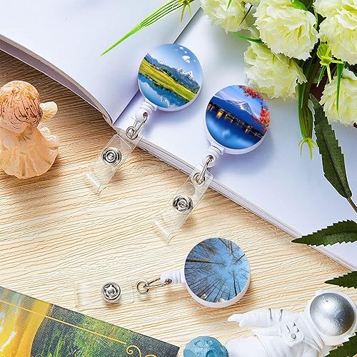 Miniatura 4 de Carrete retráctil para credencial de enfermera, lindo nombre, carretes decorativos con clip en soportes para tarjetas de identificación (paquete de