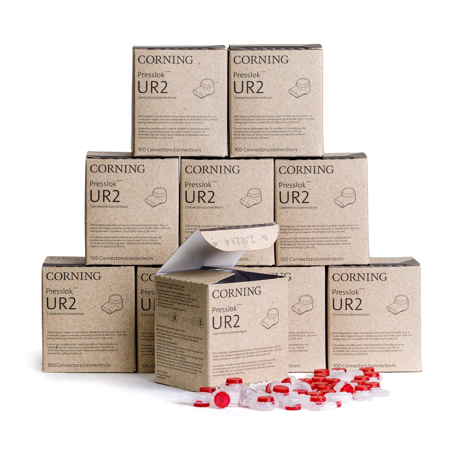 Rebuild Skills Corning UR2 Presslok 1000pk Solvent Resistant Splice Terminals for 2 or 3 Insulated Wires, Electrical, Automotive, Oil, Data, Telephone (1000)