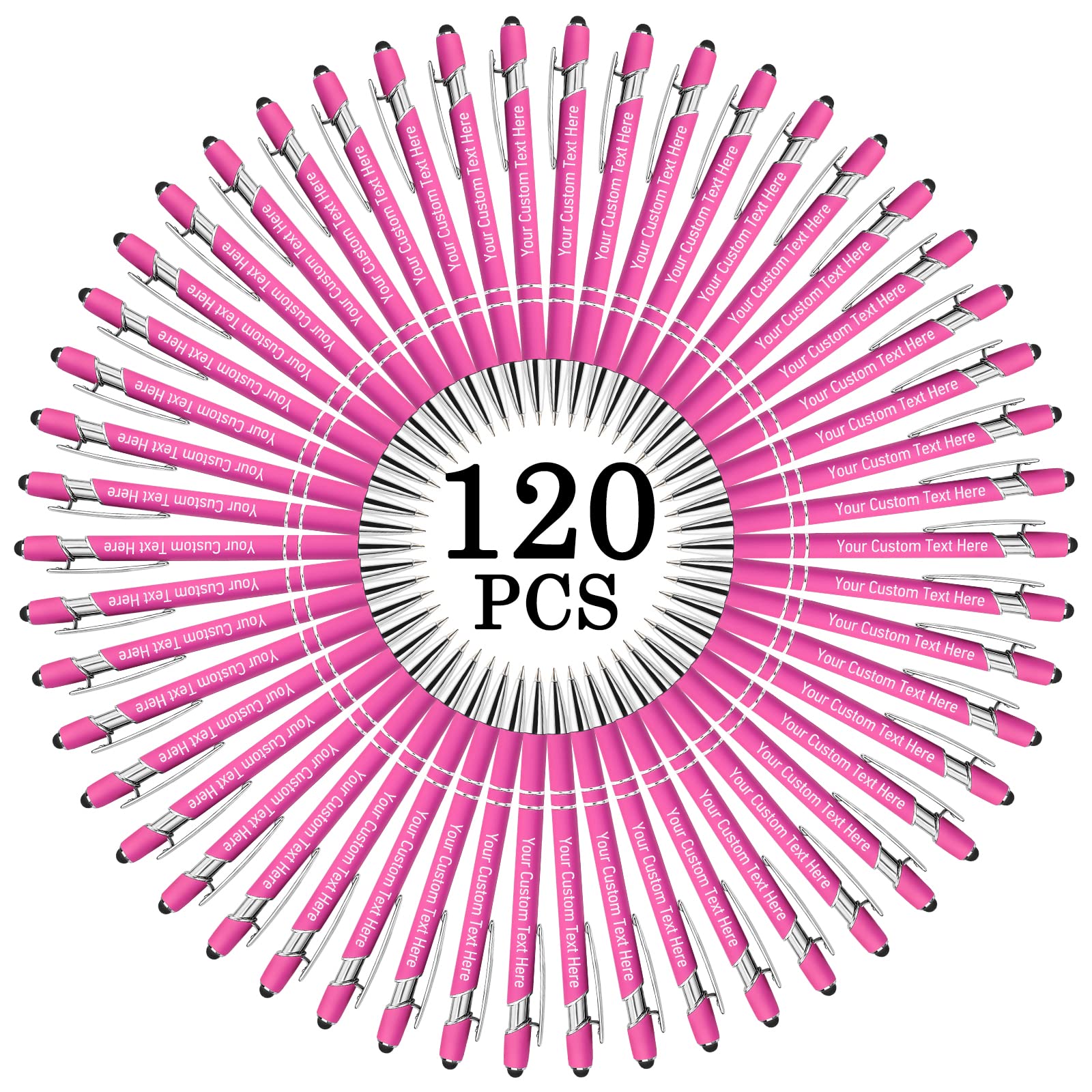 Aolun 120 Personalised Pen,Custom Engraved Ballpoint Pen with Stylus Soft Touch Metal,Enter Name,Logo or Message, Great for Birthdays, Anniversaries,