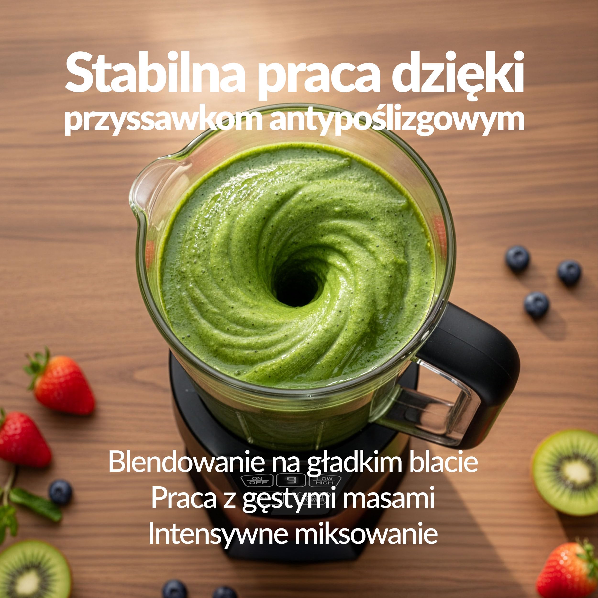 LEHMANN Mikser stojący z pojemnikiem do miksowania 1,5 l z tritanu, 4 programy prędkości, części nadające się do mycia w zmywarce, 6-skrzydłowe ostrza ze stali nierdzewnej, smoothie Maker z kubkiem