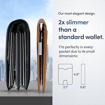 TRAVANDO Money Clip Wallet with AirTag Pocket - RFID Protected Leather Wallet for Men for 11 Cards - including Gift Box (Cognac Brown)