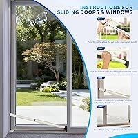 Vista 6 de Barra de seguridad para puerta mejorada y barra de bloqueo de puerta deslizante, topes de puerta, bloqueo de puerta ajustable y resistente