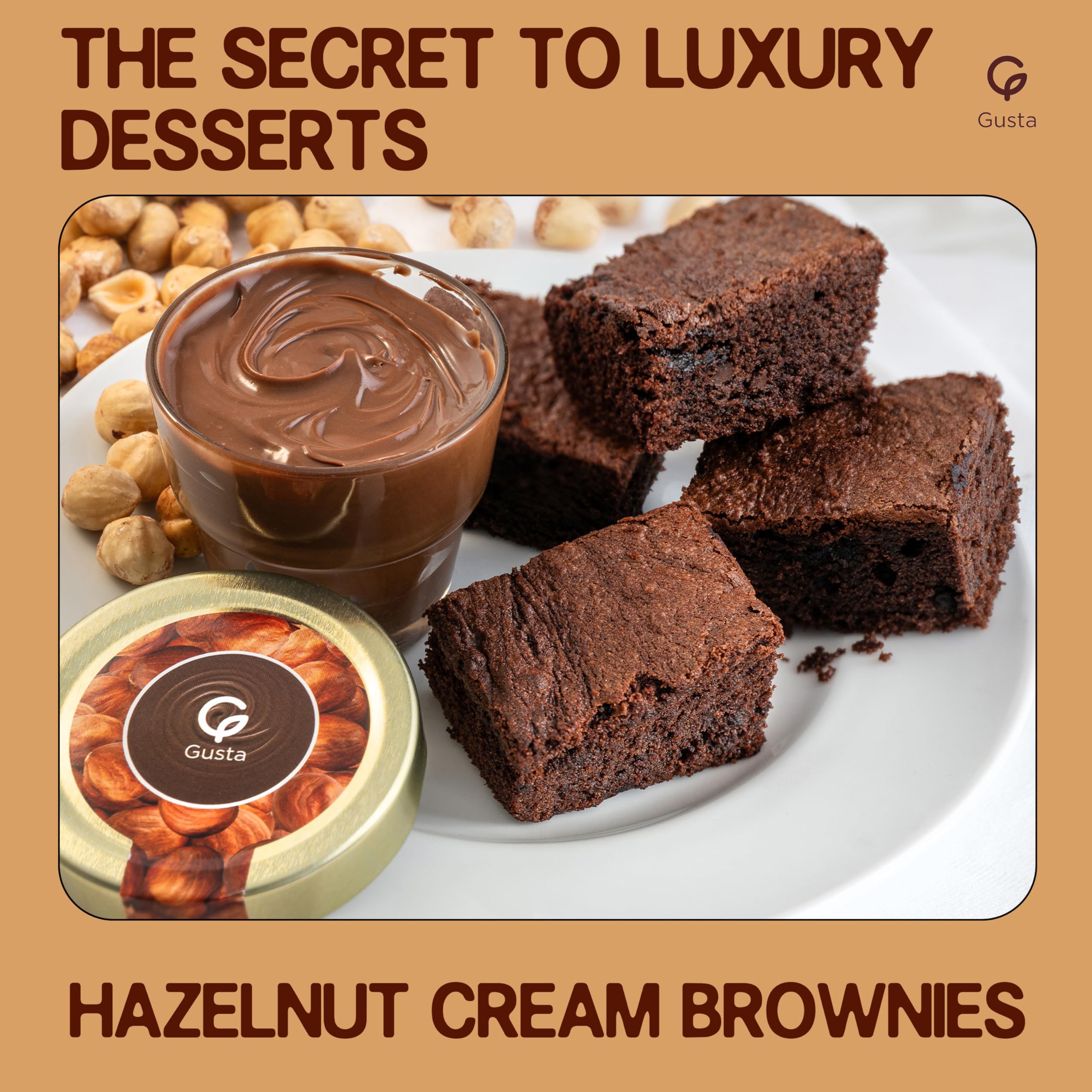 Italian Hazelnut Cream Spread - Silky Smooth Creamy Butter - No Palm Oil Lactose Gluten Non-GMO Vegan - — view 6