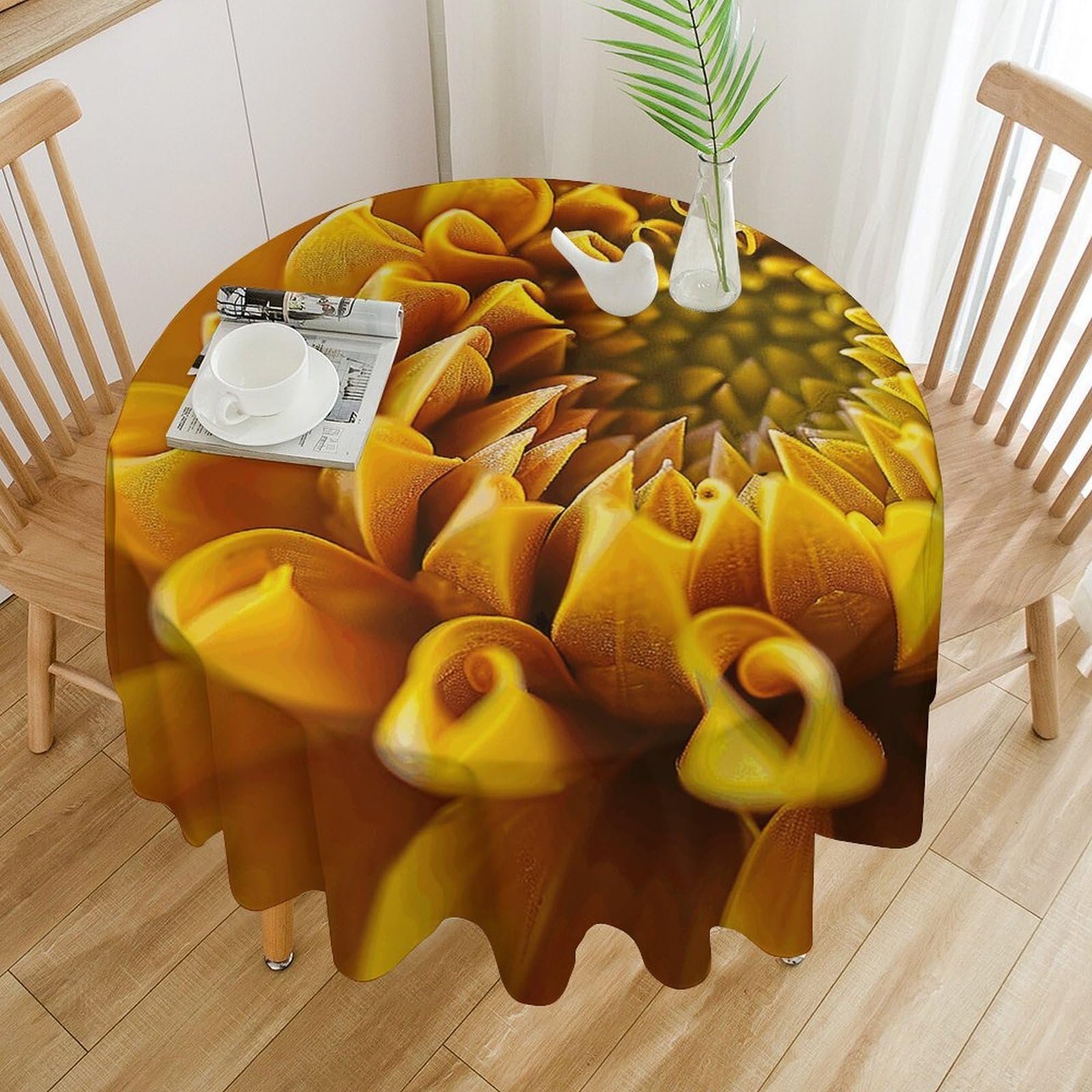 Nappe de table ronde résistante à l'huile et lavable en machine 177cm