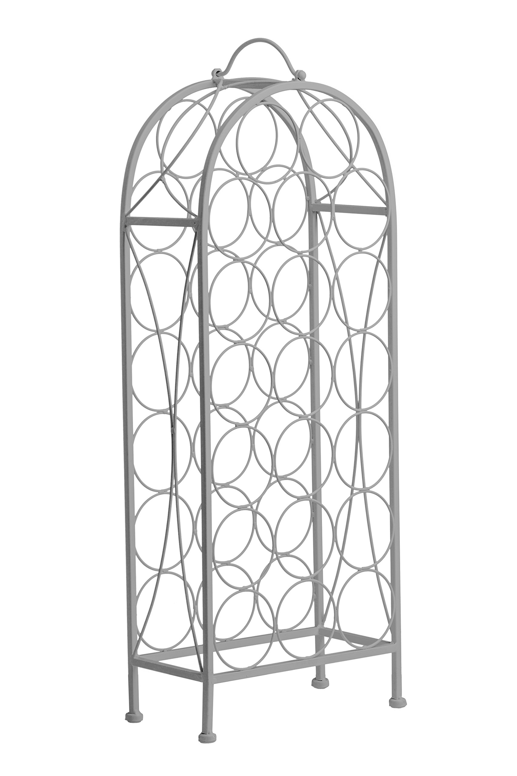 Premier Housewares Cafe Cassis 20-Bottle Wine Rack, Metal - Grey