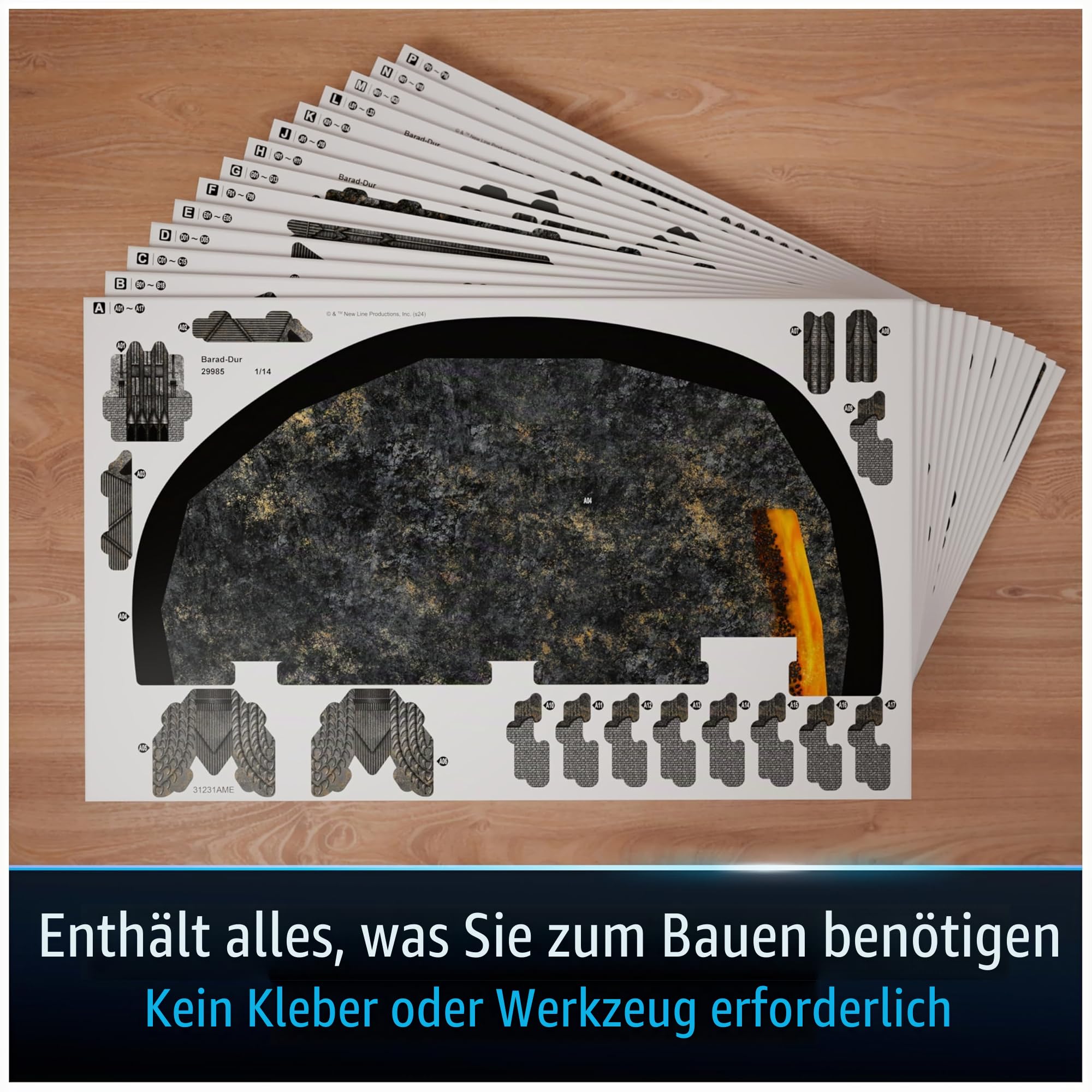 4D Build, Herr der Ringe Barad-Dur Auge des Sauron 3D-Modellbausatzes, Herr der Ringe Sammlerstücke & Schreibtisch-Dekor, Erwachsenenpuzzle, Bauspielzeug, 3D-Puzzles für Erwachsene & Jugendliche, 204