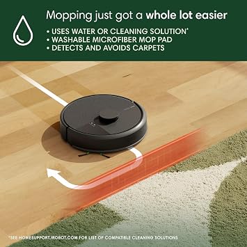 Roomba 105 Combo Robot Vacuum & Mop + AutoEmpty Dock - Self-Empties for 75 Days, Intense Power-Lifting Suction, LiDAR Navigation, Multiple Cleaning Modes, Avoids Mopping Carpet, Works with Alexa