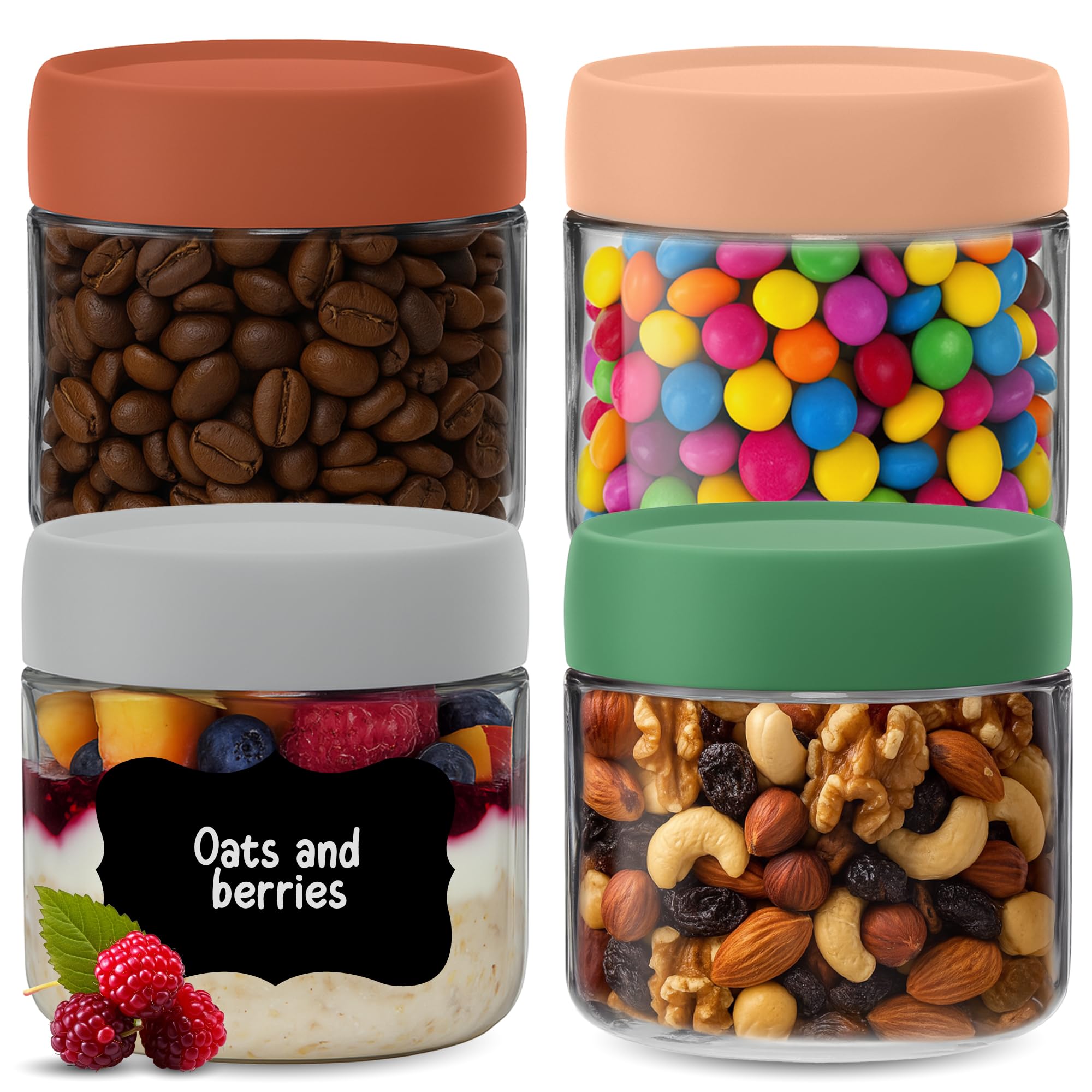 Heftman Jars With Lids 300Ml 4 Pack from B&Q
