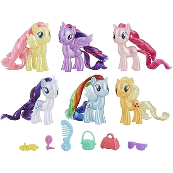 My Little Pony Mane 6 Celebration Set Twilight Sparkle Pinkie Pie Fluttershy Rarity Rainbow Dash Applejack Amazon Co Uk Toys Games