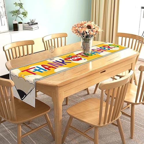 Miniatura 2 de Nepnuser Camino de mesa con texto en inglés "Thank You Teachers", decoración de fiesta para el hogar, cocina, comedor (13 x 72 pulgadas)