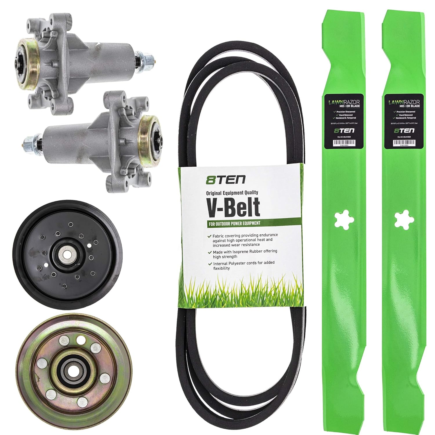 8TEN Blade Spindle Belt Idler Rebuild Kit for Husqvarna YT1942 42 Inch Deck 138971 954-04041 532193197