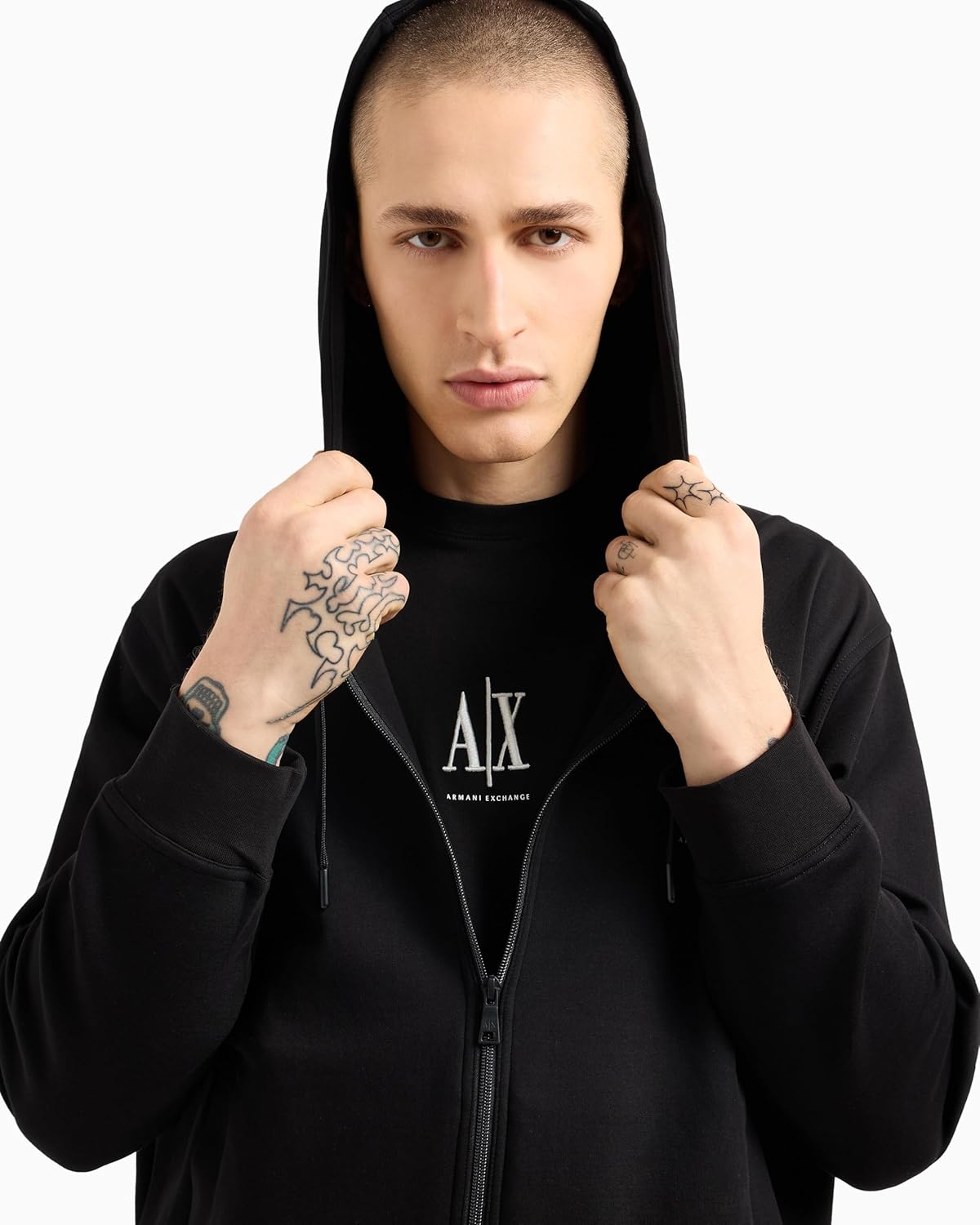 Armani Exchange mens Cotton Icon Logo Full Zip Sweatshirt - Image 6
