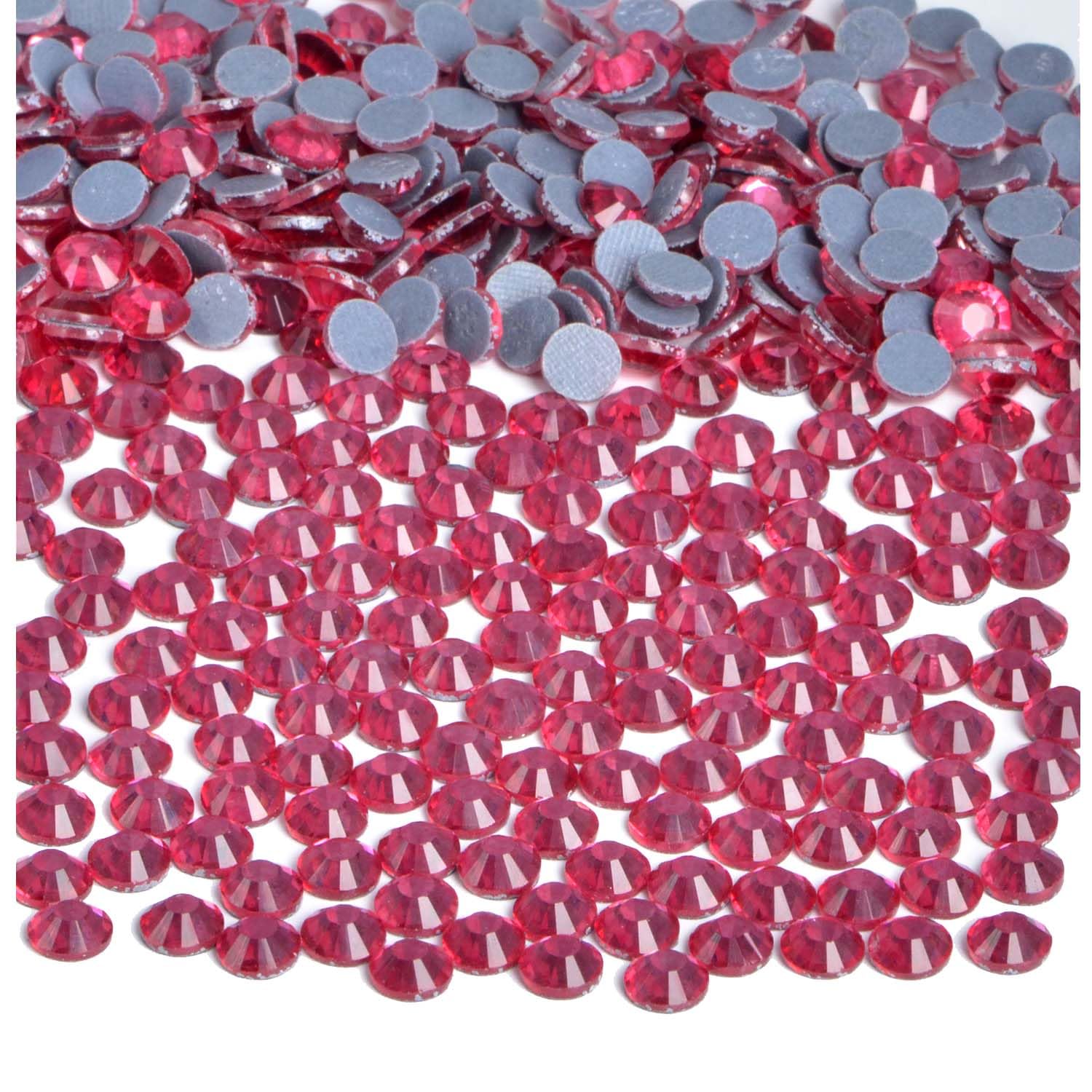 Bymitel Hotfix Crystal Rhinestones Round Gems Iron on DIY Jewelry Making Flat Back for Crafts,Rose, 4.8mm(SS20/1440pcs)