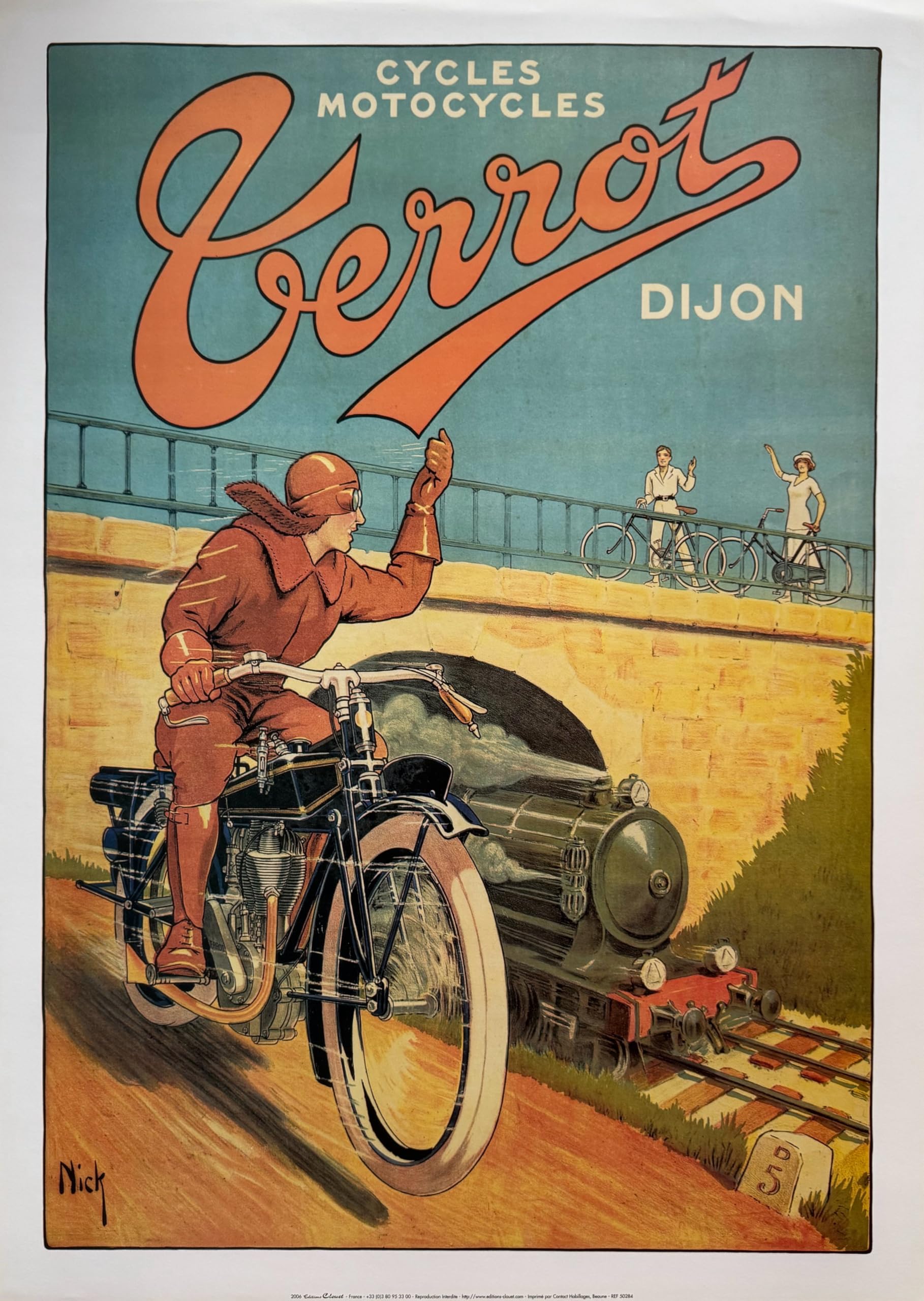 Poster publicitaire Terrot Cycles & Motocycles 50X70 cm pour collectionneur