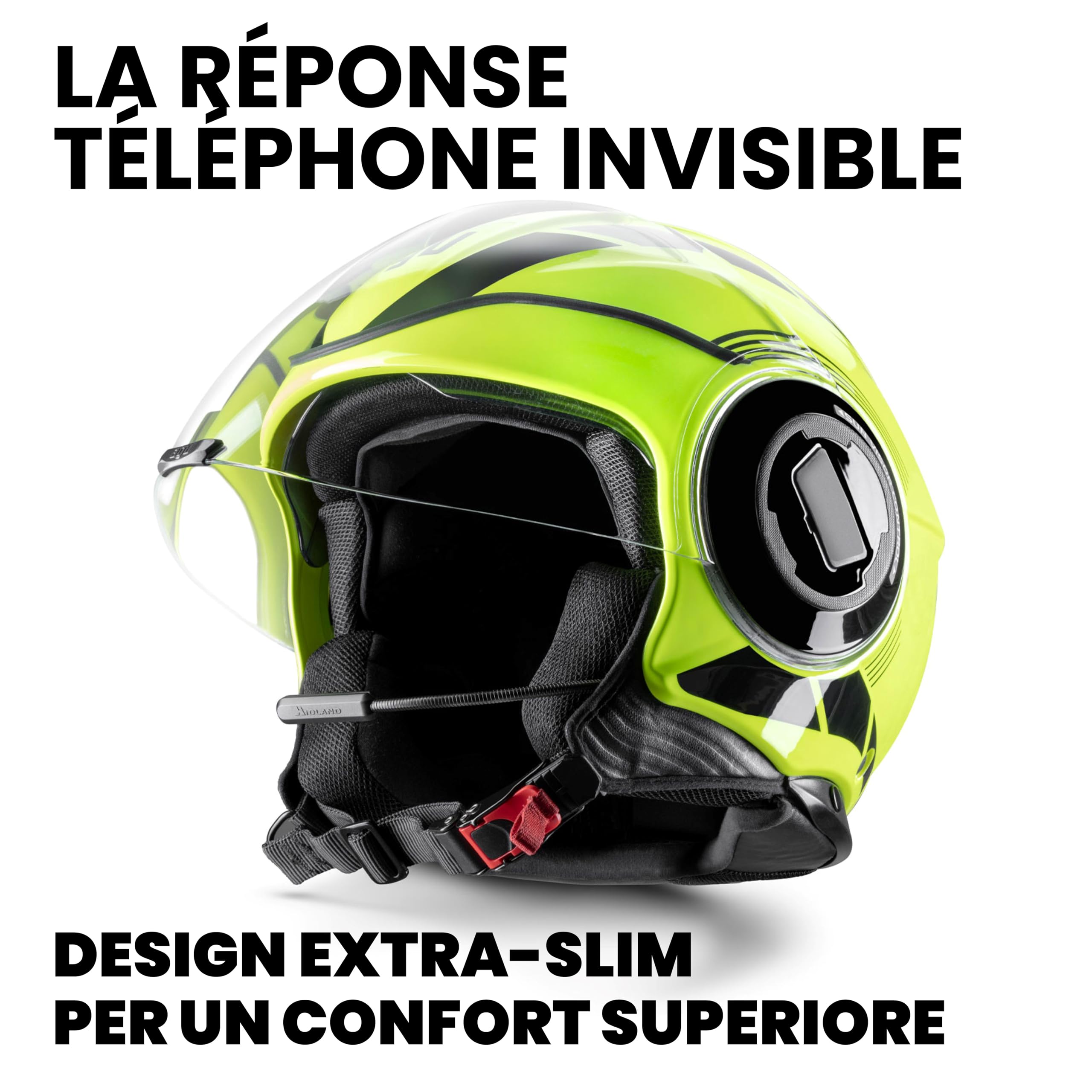 Midland - Écouteur sans Fil Bluetooth 5.2 Individuel Lokui K10 pour Motocyclistes Urbains, Répondeur Invisible Universel avec Filtre Anti Bruit - Écouteurs Casque Moto Minces 7mm avec Charge Rapide
