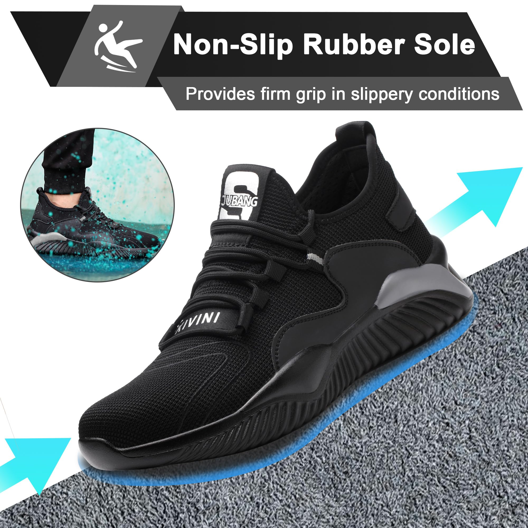 Scarpe Antinfortunistiche Uomo Donna S3 Scarpe da Lavoro Leggere Sportive Sicurezza Scarpe con Punta in Acciaio Scarpe da Cantiere Antiscivolo 36EU-46EU