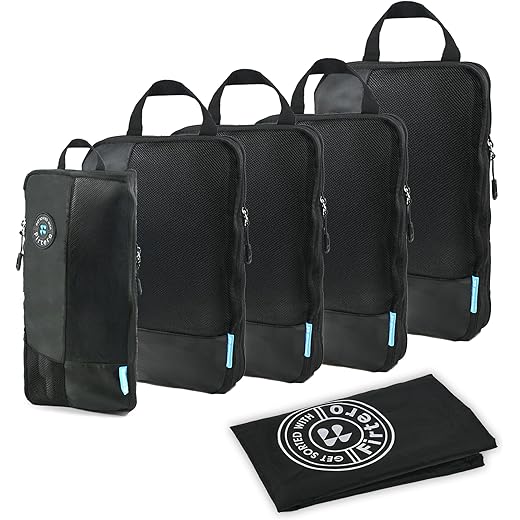 FIRTERO Travel Compression Packing Cubes Set of 6