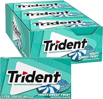 Minty Sweet Twist Sugar Free Gum - with Xylitol - 12 Packs (168 Pieces Total)