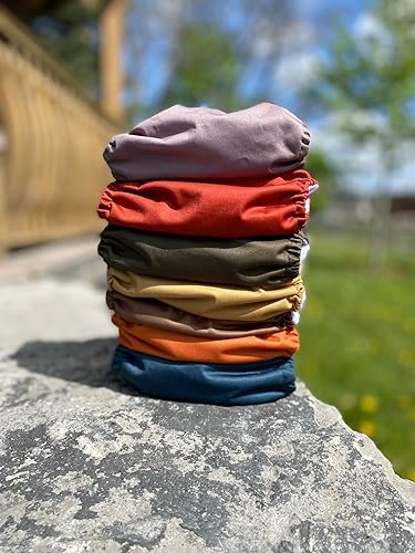 Miniatura 4 de Nora's Nursery Pañales de tela, paquete de 7 con 7 insertos y 1 bolsa húmeda, funda impermeable, lavable, reutilizable y pañales de bolsillo