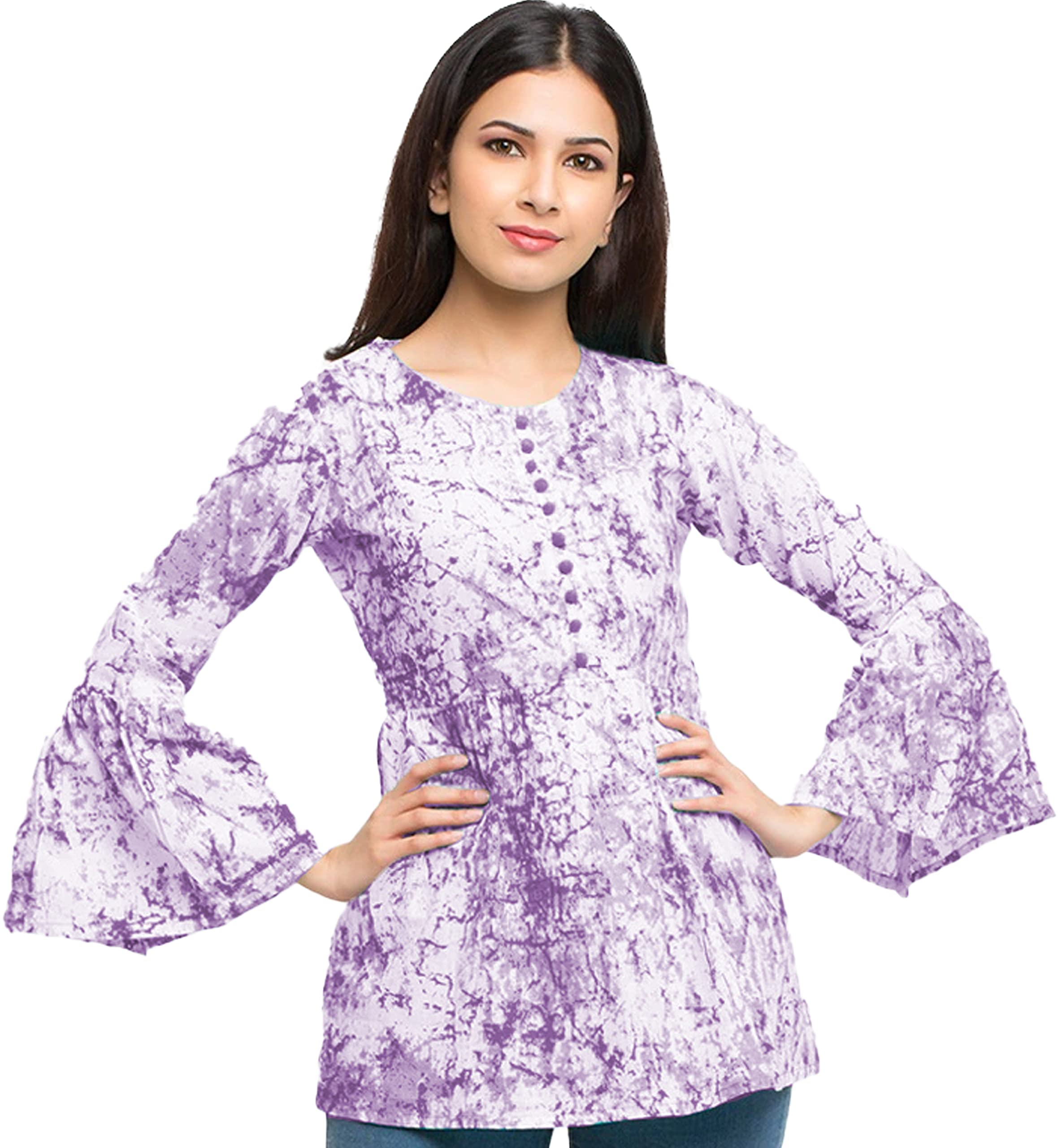 Women's Cotton Tie and Dye Straight Top-image-8