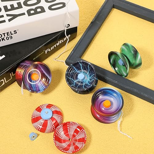 Miniatura 3 de Lenwen 50 piezas de aleación sensible colorido Yoyo a granel metal principiante cuerda trucos adultos jugadores bola de tecnología de retorno