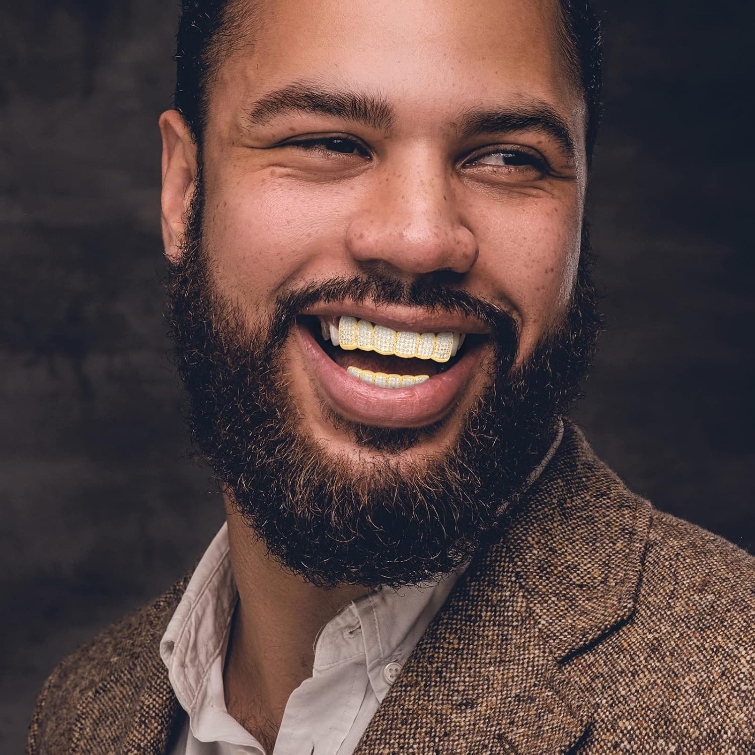 Miniatura 6 de Parrillas superiores e inferiores chapadas en oro de 18 quilates para tus dientes, juego para hombres y mujeres, parrillas de boca doradas,