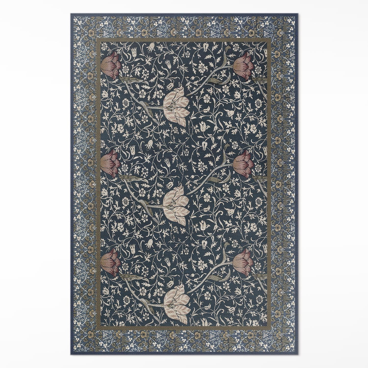 Tapis en vinyle pour protéger le sol de cuisine tapis rectangulaire fleurs lavable 100x150