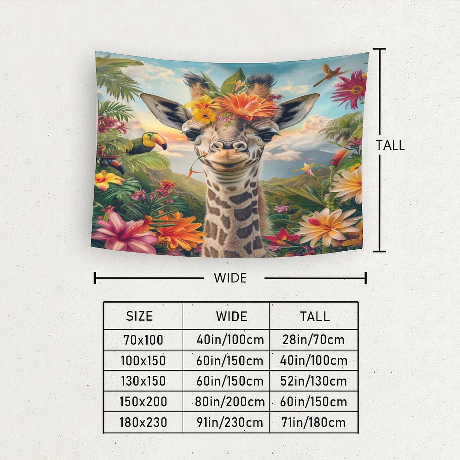 Songqians Papier Peint Panoramique Faune De La Forêt Tropicale Papier Peint 3D Tapisserie Murale Décoration Chambre Salon 250x175cm -SQ1260