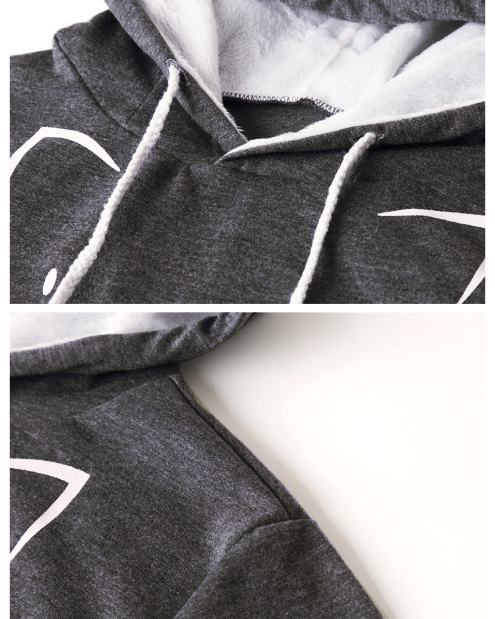 Femme Sweat à Capuche avec Poche pour Chat - Super Confortable Casual Sweatshirt Hoodie Manches Longues Lâche Pull à Capuche pour Automne Hiver Tops